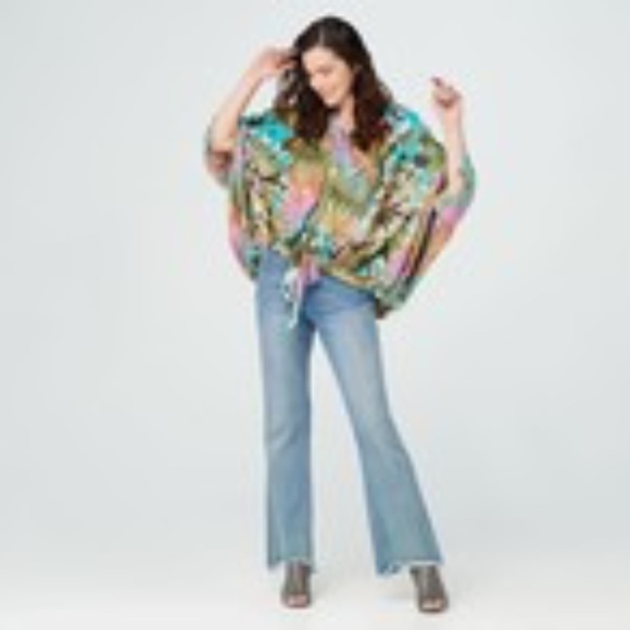 Tolani Collection Womens Tie Dye Print Top Multicolor Relaxed Fit Modal Size XXS - Picture 2 of 15